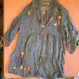 Johnny Was feather tunic top